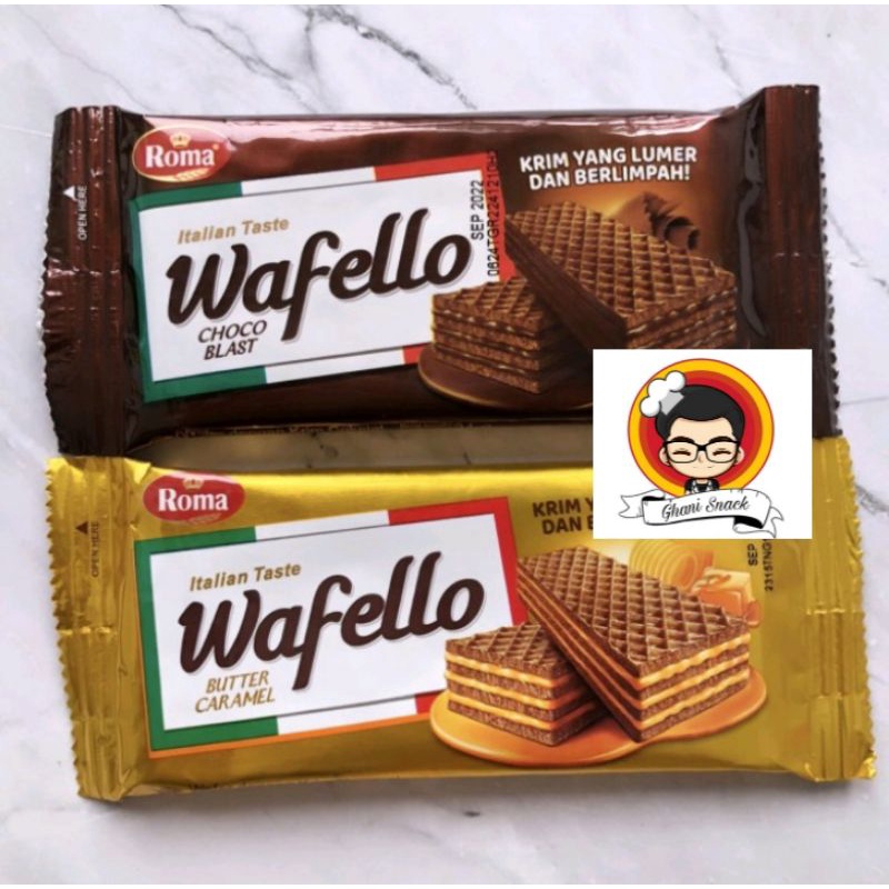 

Wafello Wafer Italia 10x21gr - roma wafer nikmat enak termur - 1Pak Chocoblast