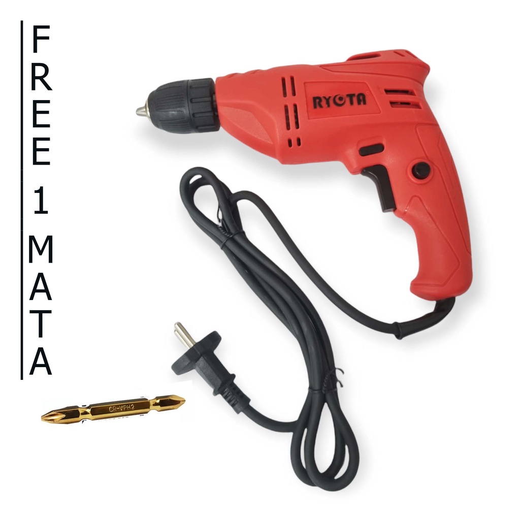 Ryota Mesin Bor Keyless Tangan Listrik 10mm Balok Balik RA-2010KP