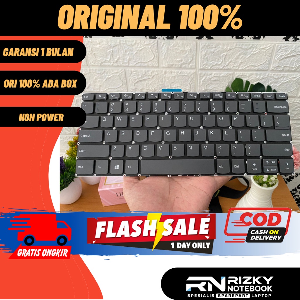 Keyboard Laptop Lenovo ideapad Slim 3 NO POWER 14 Slim 3-14AST 3-14IGL 14ADA05 14ARE05 14IIL05 14IML05 V330-14ISK 14 IKB 3-14ICL 3-14IIL 320-14 330-14IGM 330-14AST 330S-14IKB V130 14IKB NO POWER