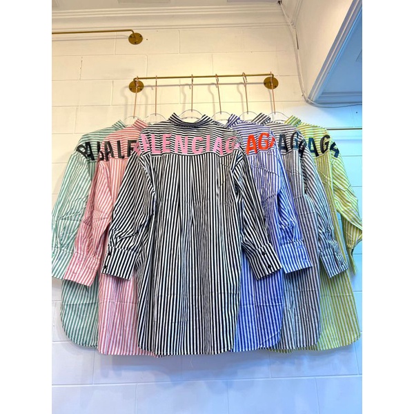 Kemeja Blouse Cotton Salur BALENCIAGA