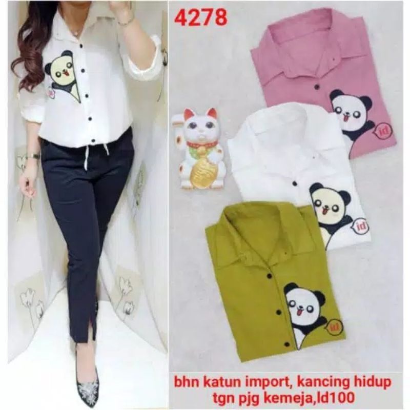 W&amp;D | PANDA ID TOP Casual Kemeja Formal Fashion Wanita