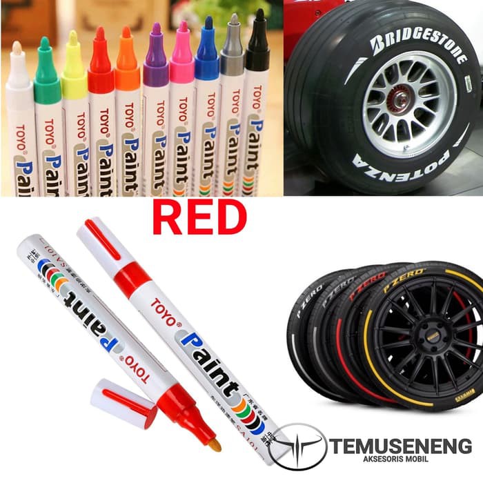 Toyo Paint Marker Putih Spidol Ban Warna Roda Mobil Motor Ori Karet Cat Pewarna Bentuk Pen Murah