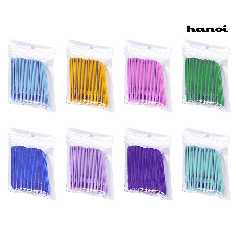 HQTM_100Pcs Disposable Micro Eyelash Extension Applicator Mascara Brush Stick Swabs