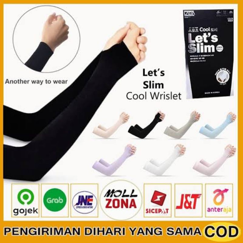 Manset Let's Slim| Arm Sleeve | Manset Lengan Motif Lubang Jempol atau Thumbhole