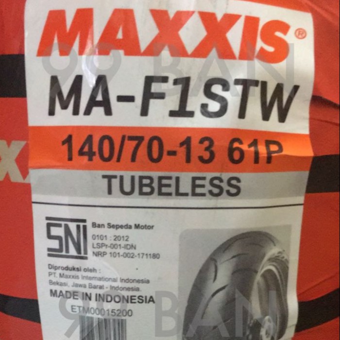 MAXXIS MA F1ST 140/70-13 (BAN BELAKANG MOTOR YAMAHA NMAX) Ori