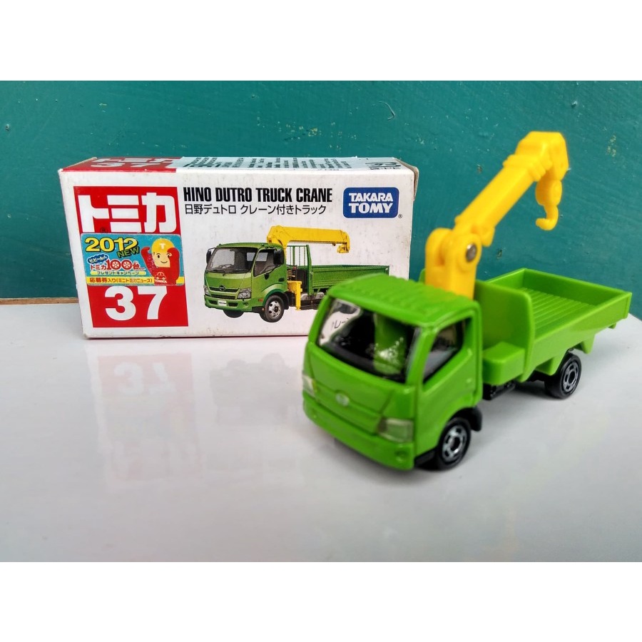 Tomica No 37 Hino Dutro Truck Crane diecast miniatur truk Takara Tomy