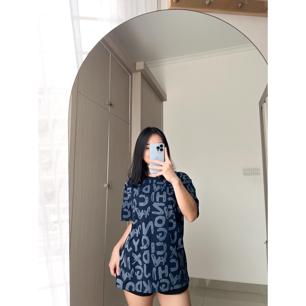 Baju Kaos Branded Oversize Wanita Murah Import Korea Kekinian Wordy