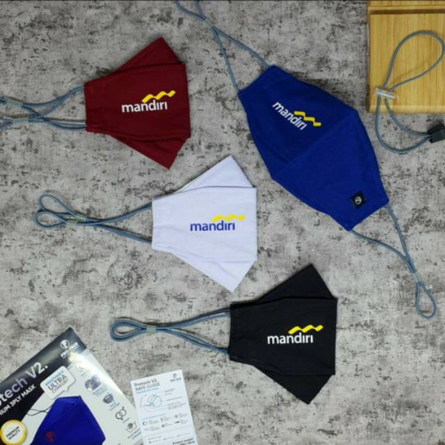 MASKER PREMIUM PROTECH V2 + NAMA/LOGO