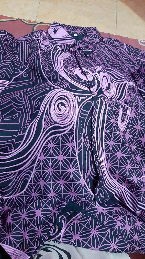 Uwer Ungu Batik Lengan Panjang Full Furing Katun Halus Primisima Hq Size M-xxl Batik Solo Sm Batik