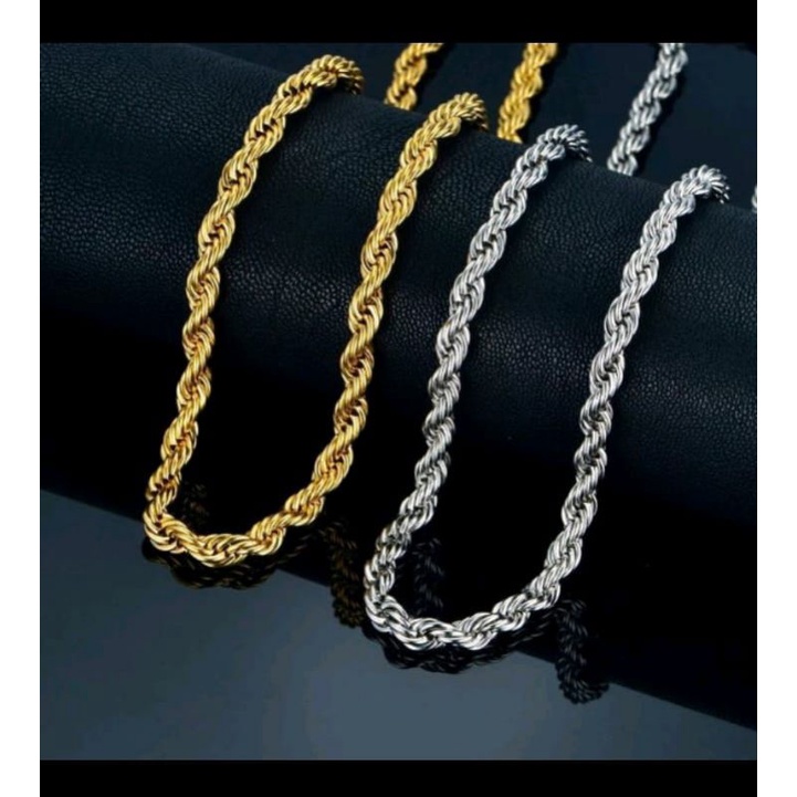 kalung tambang lilit kalung titanium pria wanita panjang 75cm