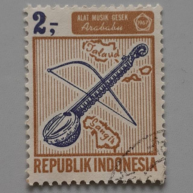 Perangko Kuno Alat Musik Gesek Republik Indonesia
