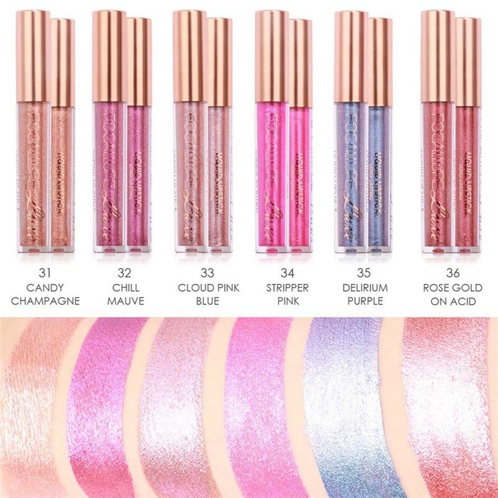 35 FOCALLURE LUXE LIQUID LIPSTICK & EYESHADOW SHIMMER - FA24L