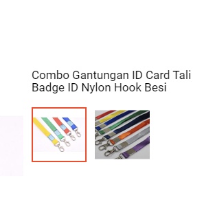 Paket 1250 pcs  Combo Gantungan ID Card Tali Badge ID Nylon Hook Besi