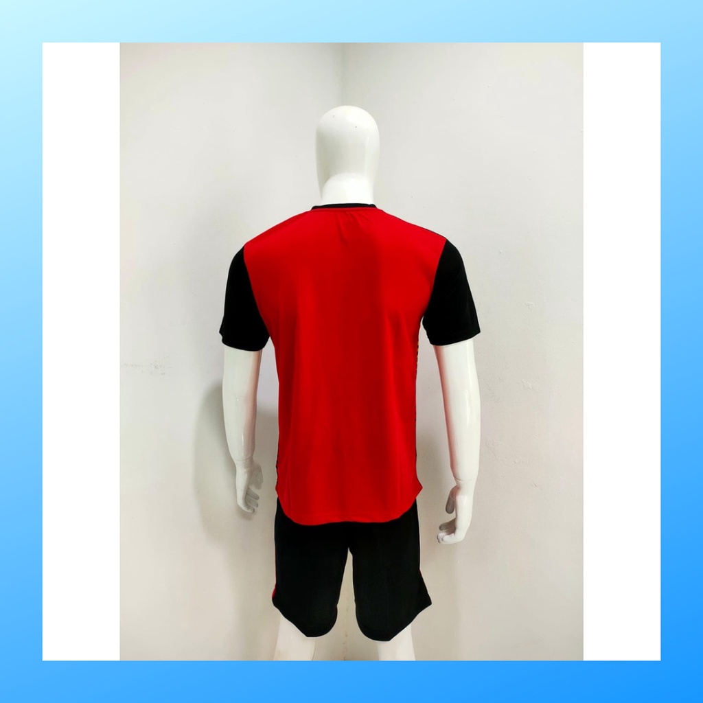 Kaos bola voli pria jersey volley ball baju dan celana setelan wanita dewasa t-shirt outfit seragam jarsey kostum pakaian olahraga apparel sport jersy volly casual jersi suit MZ126 merah