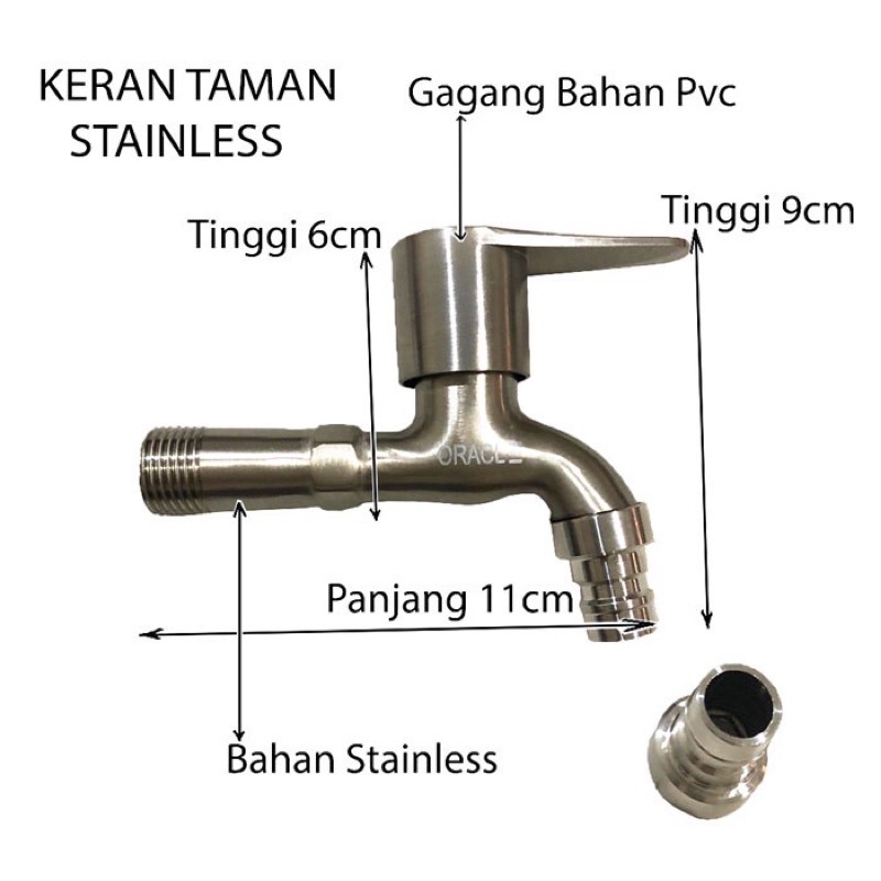 Kran air taman stainless Oracle model engkol