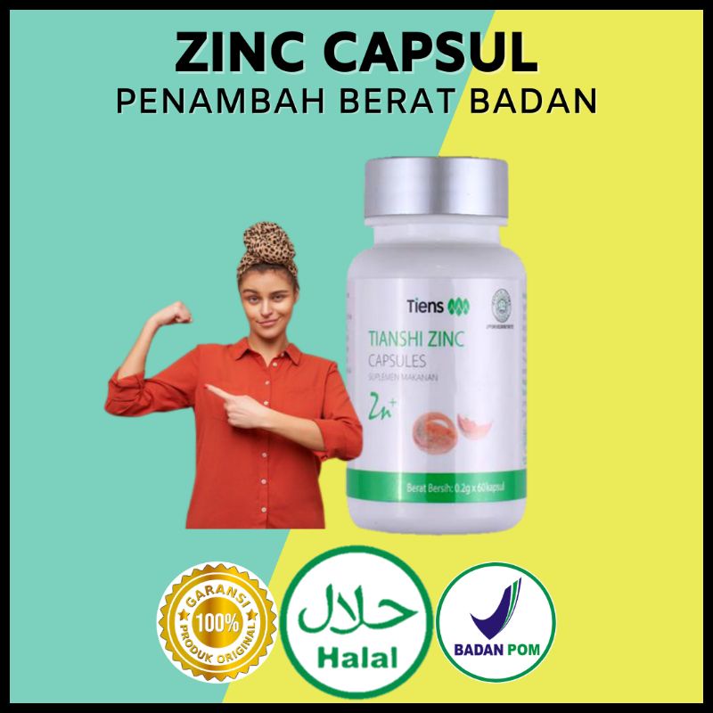 SUPLEMEN MAKANAN | TIENS ZINC CAPS | TIENS PENGGEMUK BADAN | OBAT PENGGEMUK