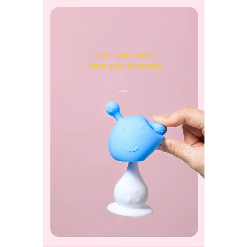 BabyBeeBoo Silicone Baby Mushroom Teether Bell Premium Silikon Mainan Gigitan Anak Bayi Bisa Bunyi-8
