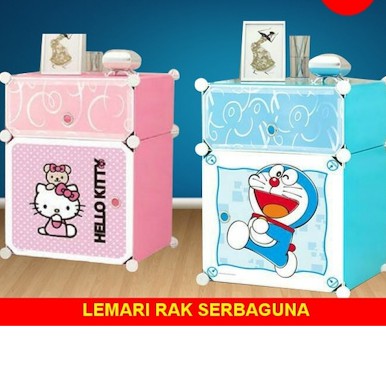 TERMURAH Lemari Rakit Plastik Mini Karakter Bed Side Table TERMURAH Lemari Rakit Plastik Mini Karakter Bed Side Table