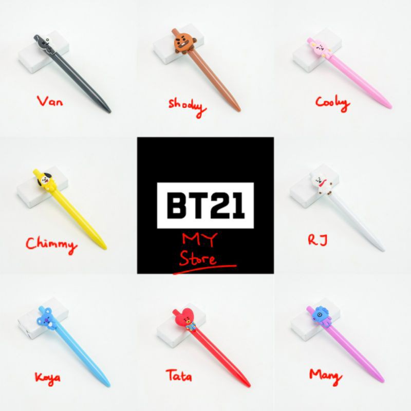 

Pena BT21 BTS Mekanik Ce5ek Pena Pen Bolpen Gelpen Pulpen Karakter Korea Army Bangtan Kpop Korea