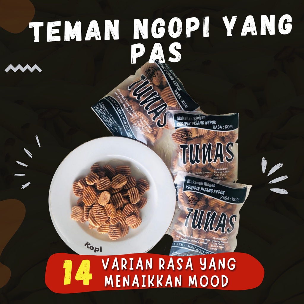 

Gurih Renyah Keripik Pisang Kepok Rasa KOPI 175 gram Kripik Pisang Khas Lampung Makanan Ringan Instan