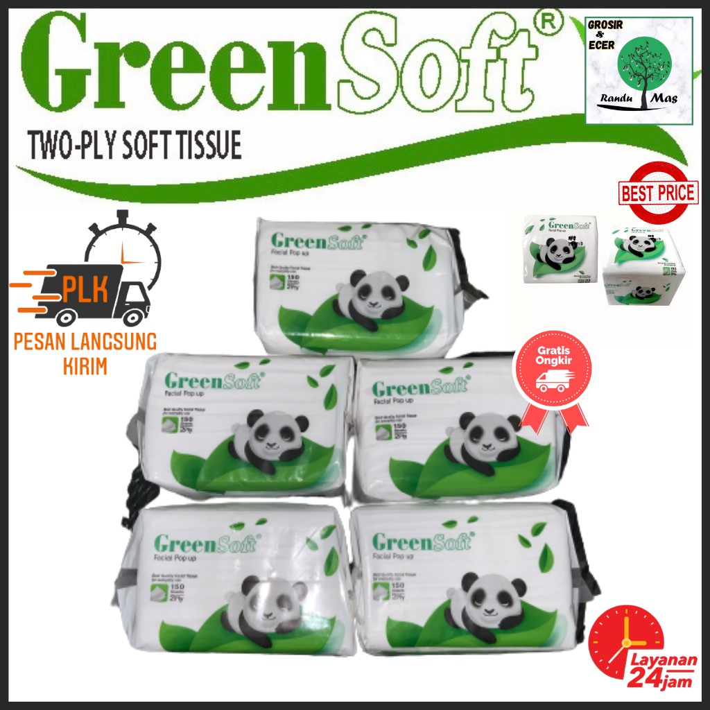 Tissue Wajah Facial Pop Up Green Soft Facial Pop Up Tisu Isi 150 Sheets Free 20 Sheets 2 Ply