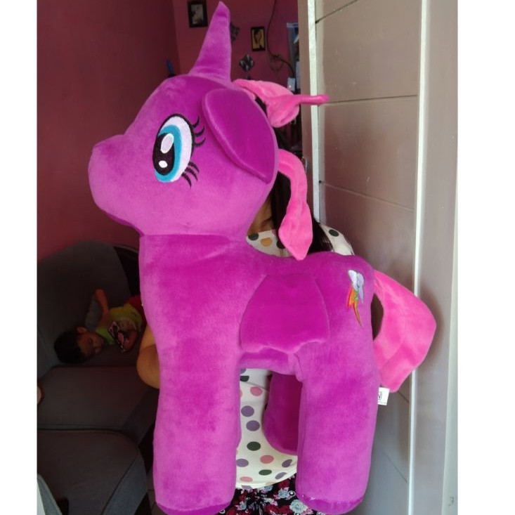 BONEKA KUDA PONI MY LITTLE PONY UNICORN JUMBO BESAR UNGU KARAKTER BINATANG KARTUN MAINAN ANAK KADO