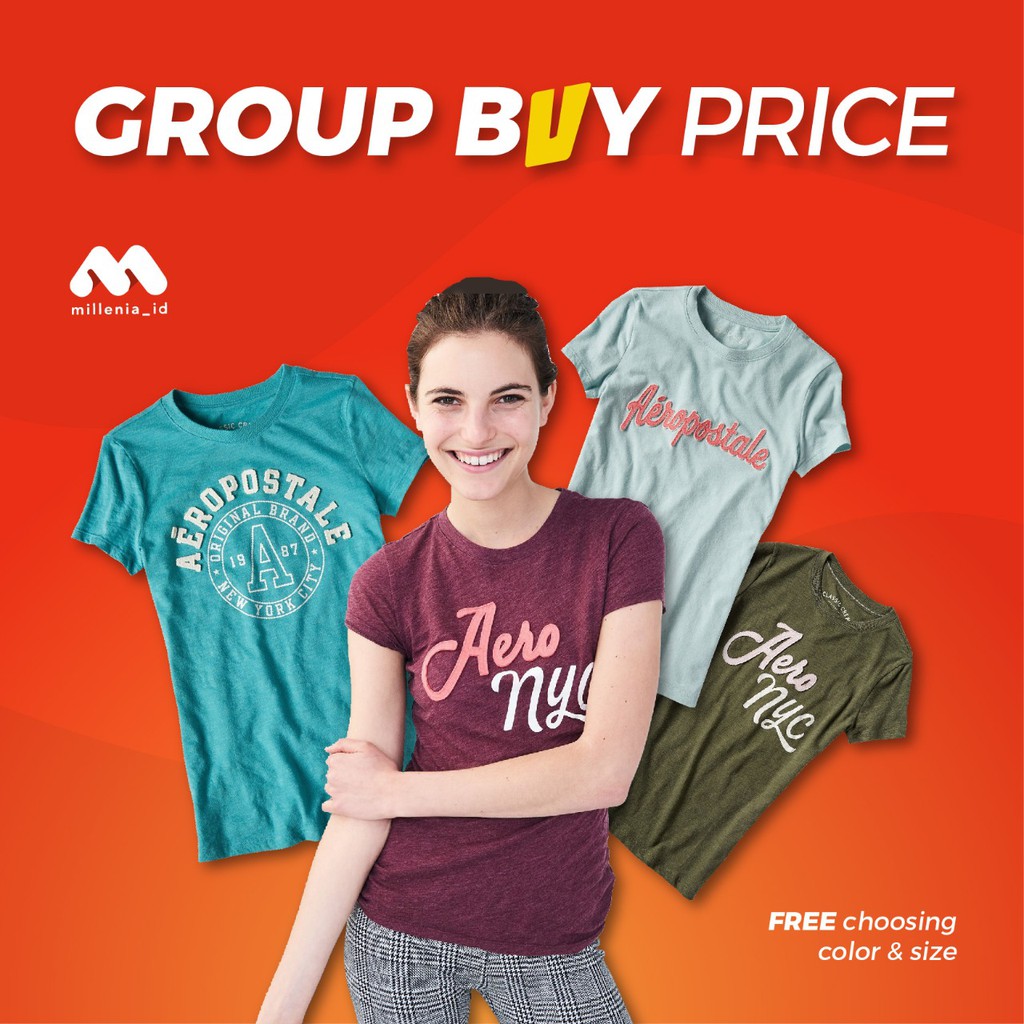  GROUP  BUY BUY 3 49K Kaos  Basic Aeropostale Wanita Kaos  