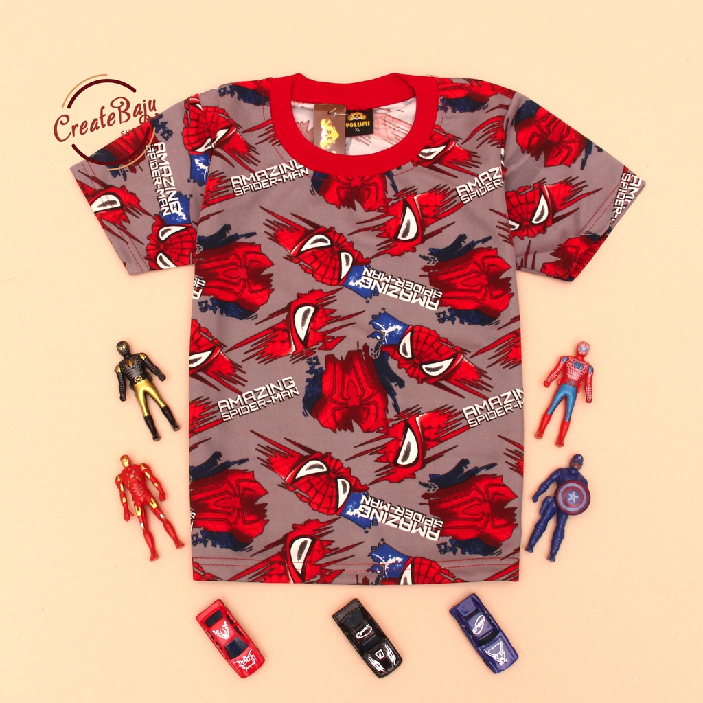 KAOS ANAK LAKI SPIDERMAN 1-7 TAHUN BAJU ATASAN ANAK LAKI FASHION TERMURAH BAHAN KATUN