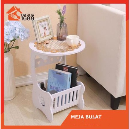 MEJA SUDUT BULAT TABLE MINIMALIS VINTAGE COFFEE TABLE MEJA KECIL