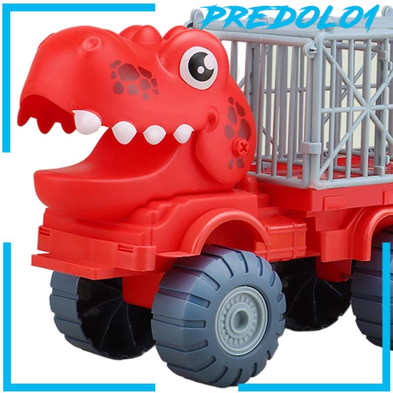 (Predolo1) Mainan Truk Transportasi Dinosaurus Warna Hijau Untuk Hadiah Natal Anak Laki-Laki / Perempuan