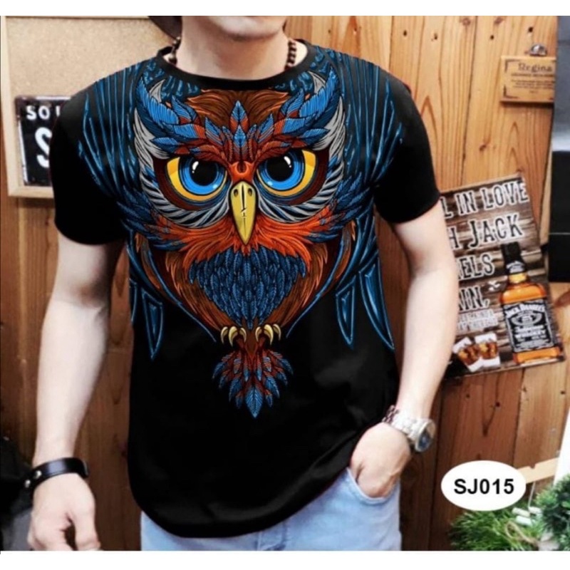 Kaos pria Owl batik 03/ Shalch Trendy