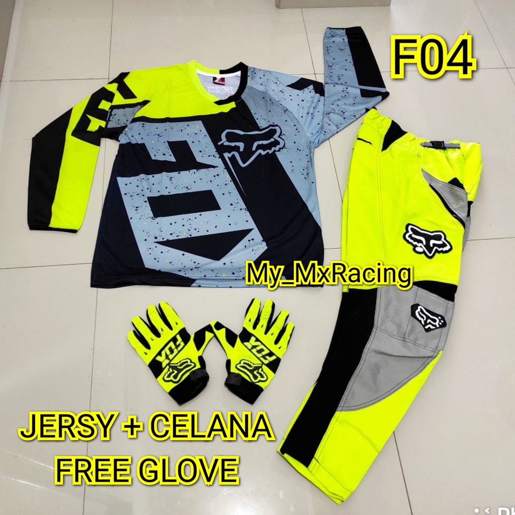 Jerseyset TRAIL CROSS- PROMO Jersey set Trail - BISA BAYAR DI TEMPAT Jersey &amp; Celana Motocross - Jersey Trabas F04 - Jersey Stelan MX Cross - Satu Set Jersey &amp; Celana FREE GLOVES - Jersey PREMIUM - Celana Cordura