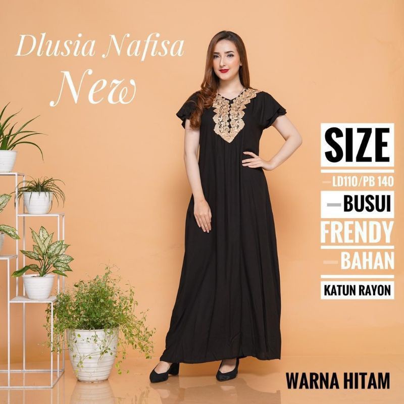 DASTER ARAB ZEEMA | RAYON SUPER GRADE A | RESLETING DEPAN BUSUI | RENDA MILO-Nafisa hitam