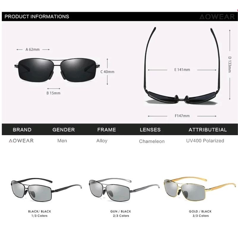 Kaca Mata Photochromic Kaca Mata Polarized kode gold