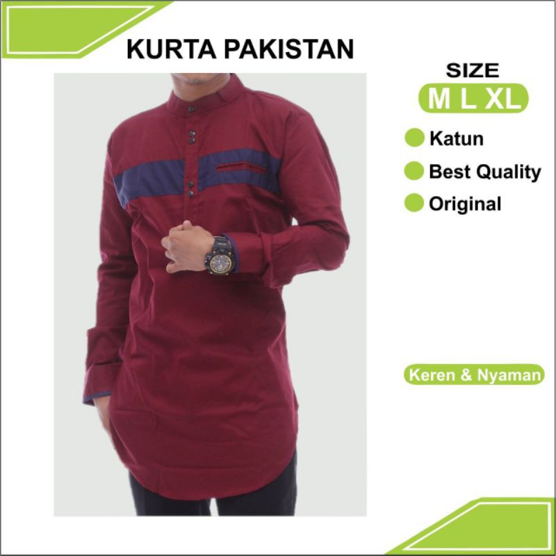 Baju Koko Kurta Pakistan Lengan panjang