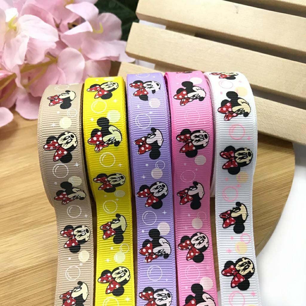 5 YARD - PITA GROSGRAIN MOTIF / PITA GROSGRAIN MOTIF MICKEY MOUSE/ MINNIE MOUSE / PITA DISNEy