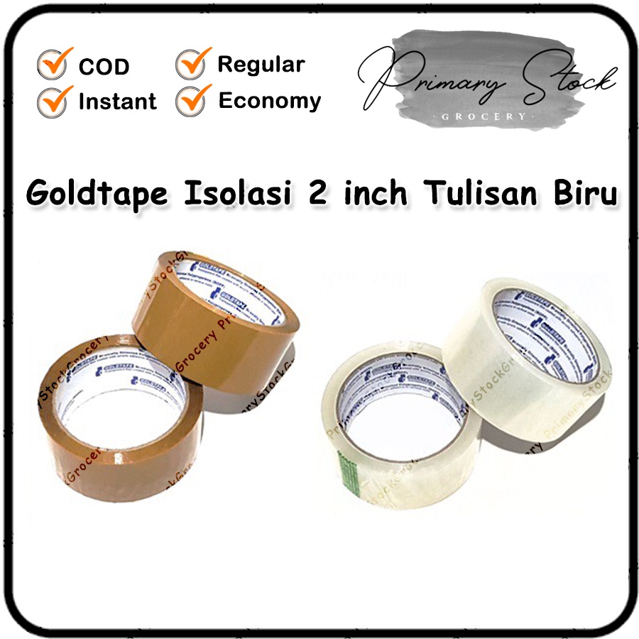 

Goldtape Bening Gold Tape Isolasi Putih Coklat Besar 2 inchi Lakban Murah Core Biru