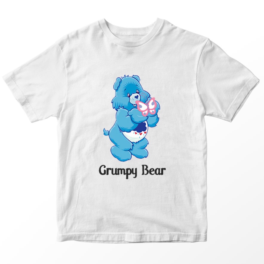 Kaos Care Bears Grumpy Bear Anak, Warna Putih Umur 1-10 Tahun
