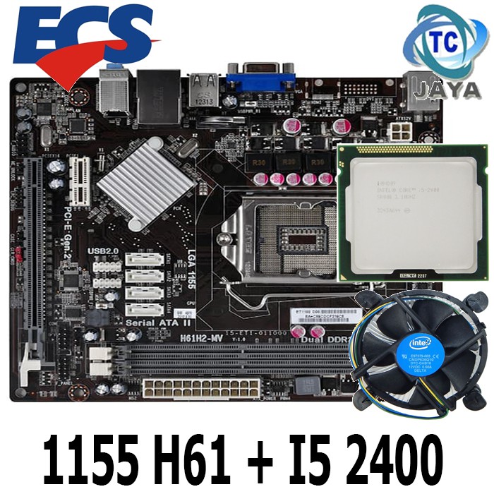 MAINBOARD Intel LGA 1155 H61 ECS PLUS Processor core i5 2400