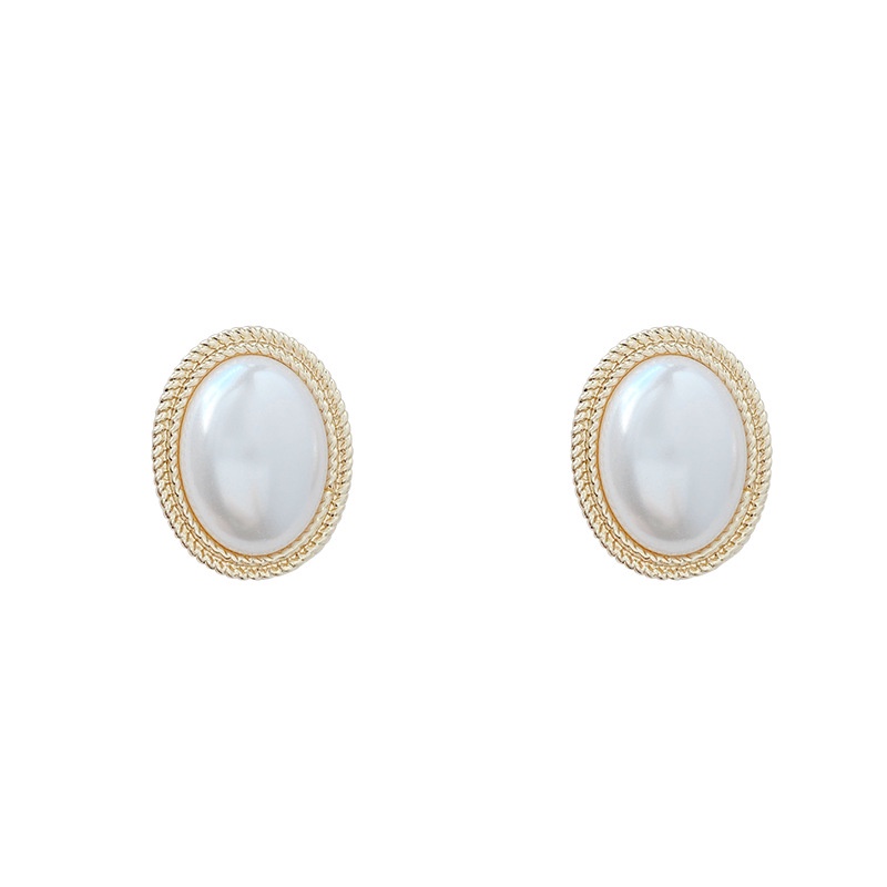 Shuling French Retro Baroque Pearl Earrings S925 Stud Earrings Ear Jewelry