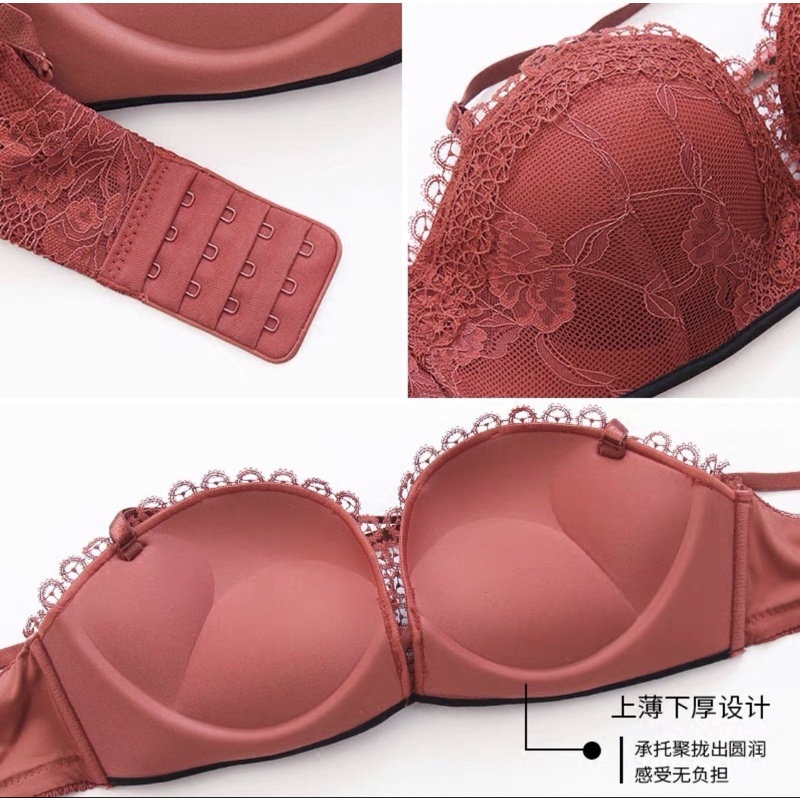 BRA SET (BS50) BRA + CD BUSA PUSH UP TEBAL TANPA KAWAT