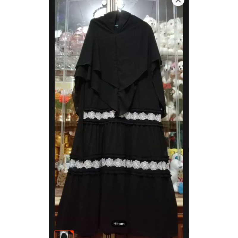 Gamis ceruty Terbaru Renda Putih/Terlaris/Termurah