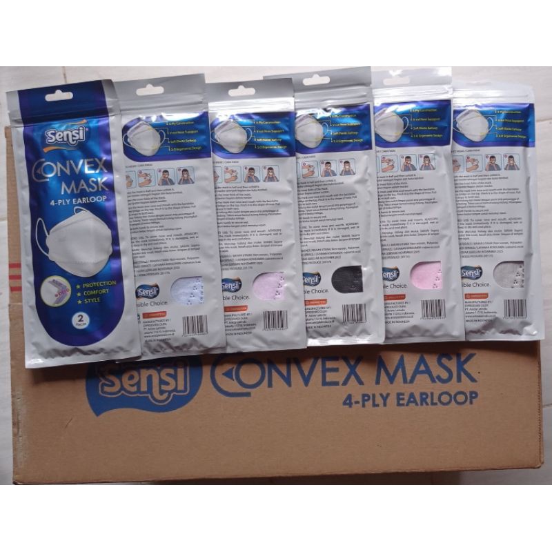 Masker Sensi Convex 4 Ply Kemasan Sachet Original Spesial Hut Kemerdekaan RI / Merah Putih