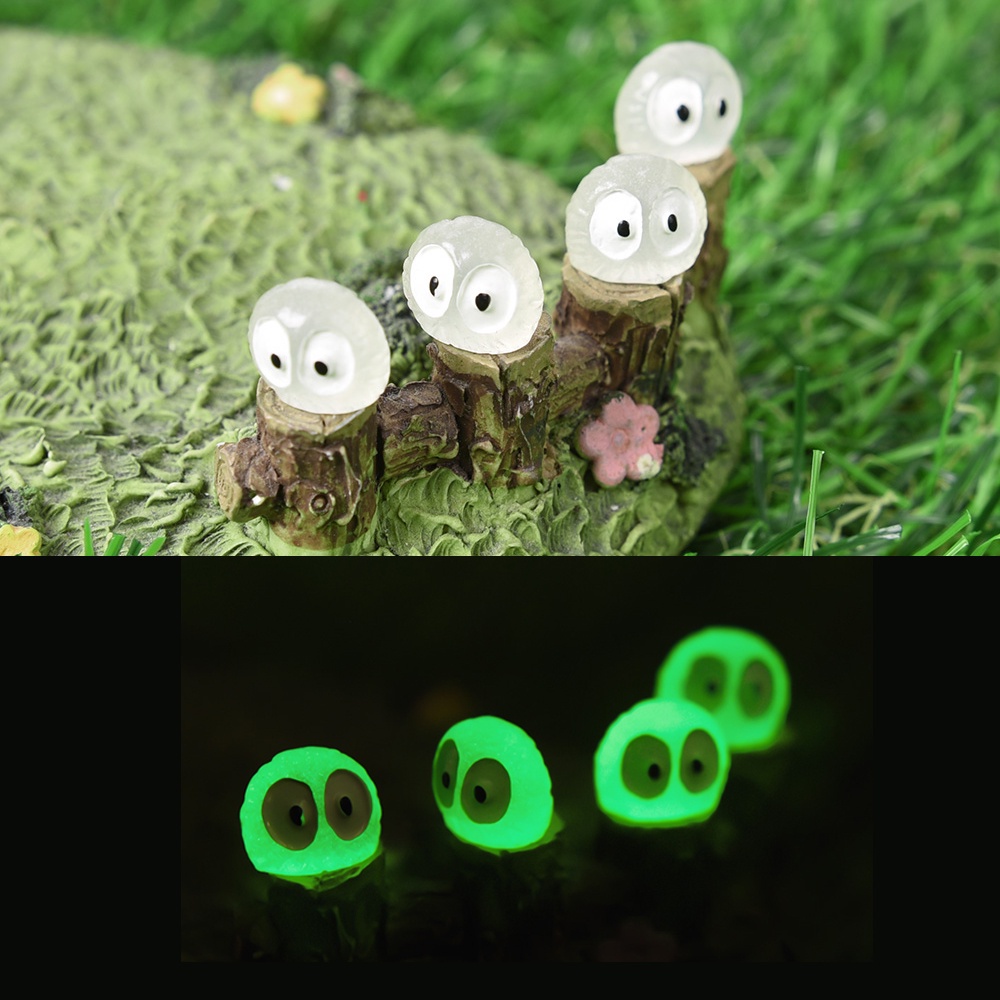 Mini Briquette Decorative Ornament DIY Desktop Craft Ornaments Garden Landscape Accessories Luminous Elf Decoration 5Pcs Luminous Potted Plant Decoration