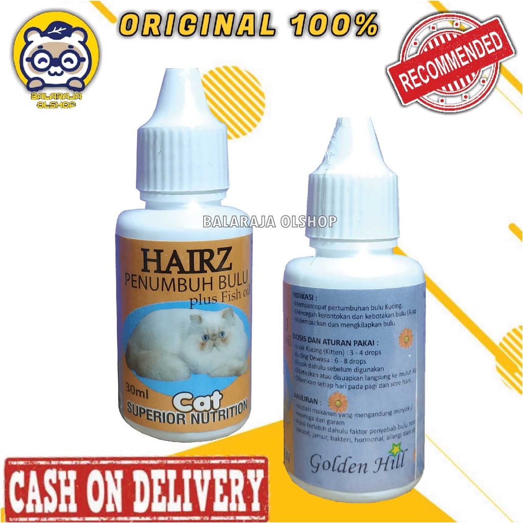 VITAMIN PENUMBUH DAN PELEBAT BULU KUCING OBAT BULU RONTOK KUCING KITTEN - HAIRZ CAT