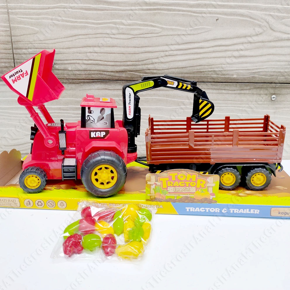 TOM TRAKTOR FARM SET JUMBO MAINAN TRUK TERNAK BUAH SAYUR POTONG