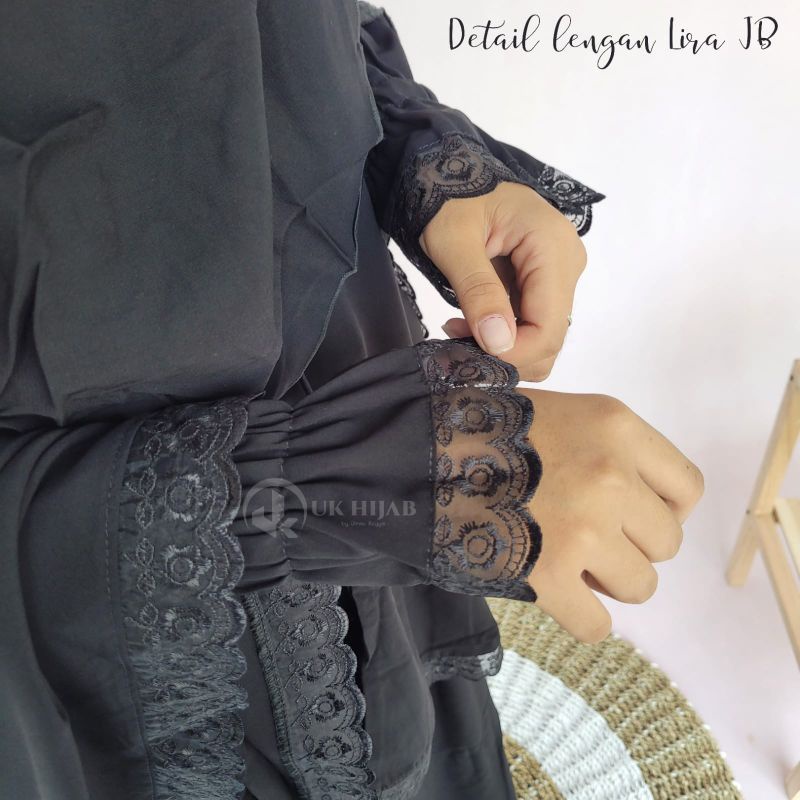 SET GAMIS SYAR'I LIRA JETBLACK ARAB