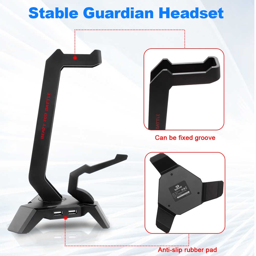 Headphone Stand Headset Stand Redragon RGB SCEPTER ELITE HA311 RGB Headset Stand Headphone Stand With Mouse Bungee