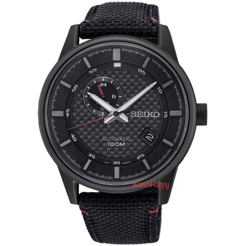 WatchHappy Seiko SSA383K1 Neo Sport Automatic Black Pattern Dial Black Nylon SSA383 100% Original