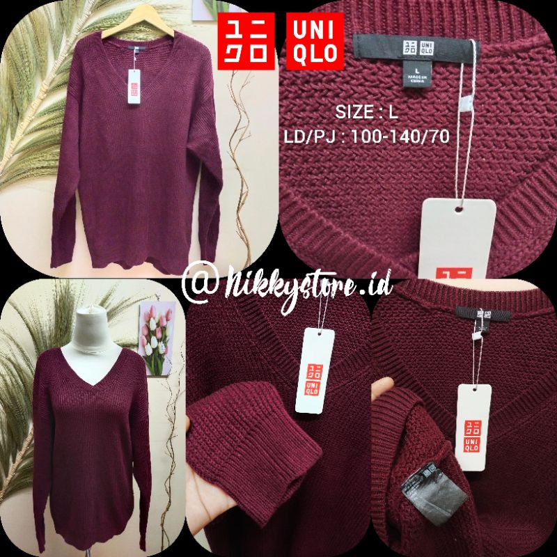 READY TERMURAH (NEW) SWEATER & CARDIGAN RAJUT UNIQLO WANITA ORIGINAL BRANDED (L)